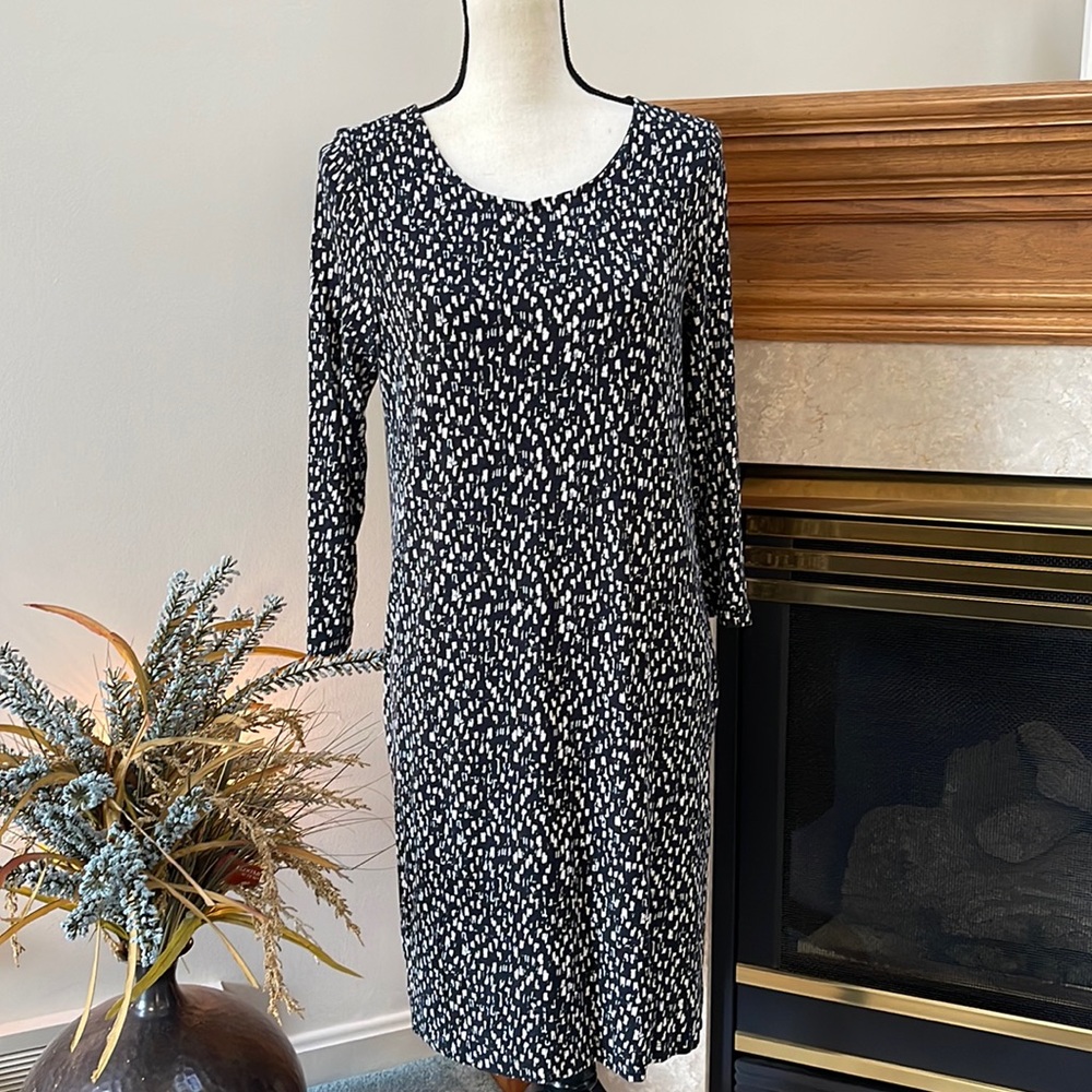 Katherine Barclay Montreal Print Sheath Dress  Size M